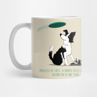 Border Collie playing chess Mug